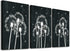 Canvas Wall Art For Living Room Family Wall Decor For Bedroom Kitchen Black And White Pictures Dandelion Flowers Painting Fashion Office Artwork 3 Pieces Framed Canvas Art Bathroom Home Decorations