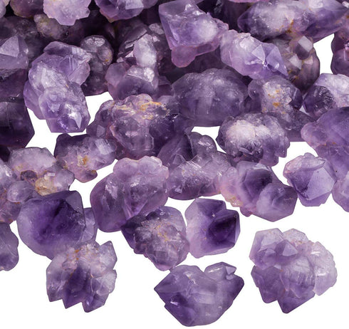 SUNYIK Natural Amethyst Rough Stone, Irregular Raw Crystal Point Loose Gemstone for Healing Reiki Jewelry Making Decoration 0.7?-1.5? 0.5lb (33-40 pcs)
