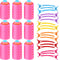 72 Pieces Magnetic Rollers Set 54 Pieces Plastic Hair Rollers and 18 Pieces Multicolor Plastic Duck Teeth Bows Hair Clips Hairdressing Curlers Tools for Men, Kids, Women