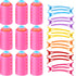 72 Pieces Magnetic Rollers Set 54 Pieces Plastic Hair Rollers and 18 Pieces Multicolor Plastic Duck Teeth Bows Hair Clips Hairdressing Curlers Tools for Men, Kids, Women