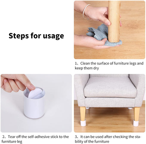 RCHYFEED Bed and Furniture Risers 4 Packs-2 INCH Rise Size - Lifts up to 5000 pounds-Anti Slip Bottom-Protect Floors Wont Scratch Wood and Carpet Surface(White, 4Pack)