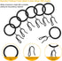 60 Pcs Metal Curtain Rings with Eyelet Curtain Rings and 60 Pcs Metal Curtain Rods Hooks Drapery Hook, 30 mm Internal Diameter Curtain Rod Rings Drapery Eyelet Sliding Curtain Rings (Black)