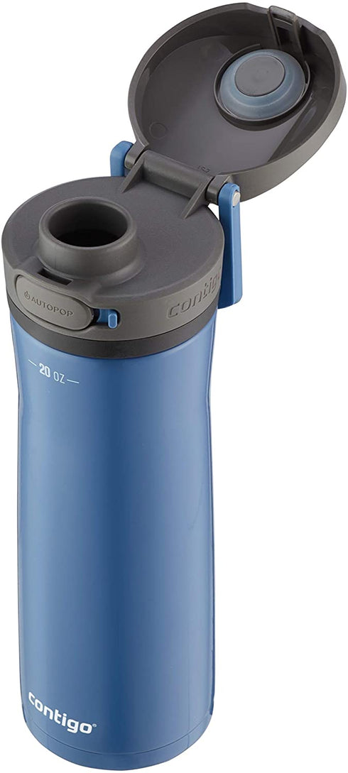 Contigo AUTOPOP Water Bottle, 20oz, Blue Corn