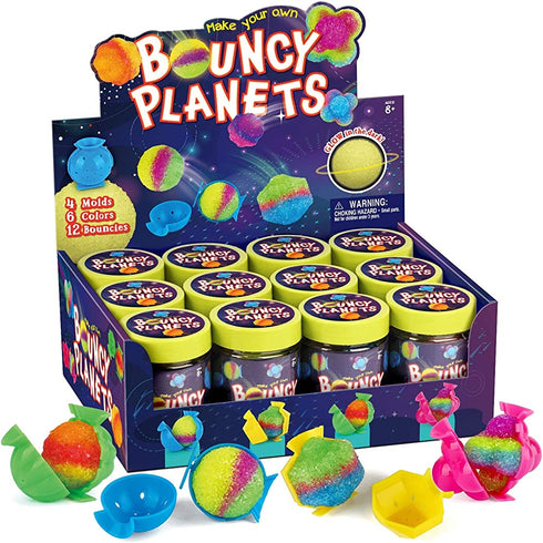 XXTOYS Create Your Own Bouncy Balls Craft Kit for Kids Crystal Power Balls Glow Magic Balls 12 Individual Kits 4 Molds, 6 Colors, Birthday Party Favors Fun DIY Arts and Crafts for Kids STEM Projects