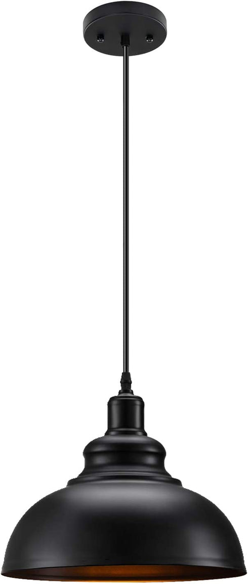 Farmhouse Pendant Light, Asnxcju Black Pendant Light Fixtures, Industrial Vintage Hanging Ceiling Light Fixture for Kitchen, Barn, Dining Room (1 Pack)