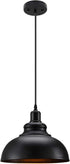Farmhouse Pendant Light, Asnxcju Black Pendant Light Fixtures, Industrial Vintage Hanging Ceiling Light Fixture for Kitchen, Barn, Dining Room (1 Pack)