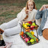 BUSKYI 2-Tier Fruit Basket for Kitchen - Countertop Fruit and Vegetable Storage Fruit Bowl with Banana Hanger , Black