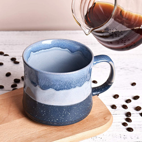 Bosmarlin Large Ceramic Coffee Mug, Big Tea Cup for Office and Home, 21 Oz, Dishwasher and Microwave Safe, 1 PCS¦ (Blue)