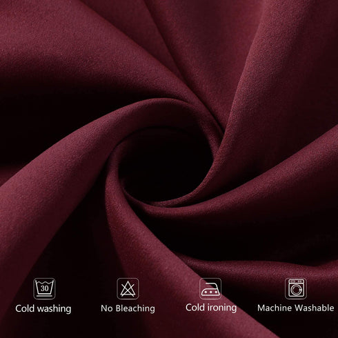 LUSHLEAF French Door Curtains, Thermal Insulated Drapes Rod Pocket Blackout Privacy Panel for Living Room Patio Glass Door Window with Tieback Set of 2 Panels, 54 x 40 inch, Burgundy