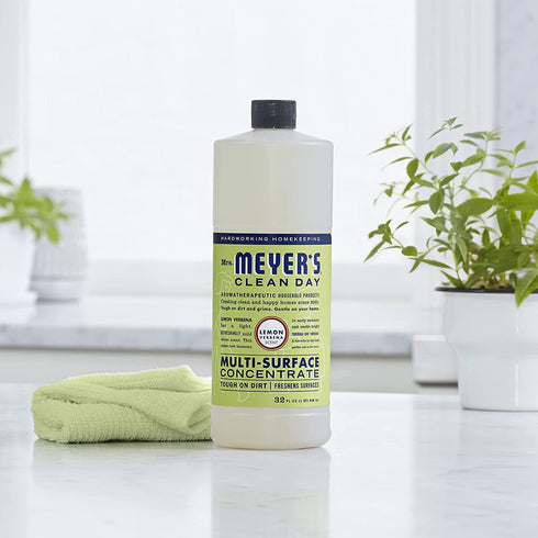 Mrs. Meyer's Multi-Surface Cleaner Concentrate, Use to Clean Floors, Tile, Counters, Lemon Verbena Scent, 32 Oz - Pack of 2