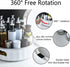 Lazy Susan Turntable - 360 Rotating Spice Rack - Non-Skid Turntable Organizer for Fridge, Cabinet & Bathroom - Lazy Susan Organizer for Bottles and Spices - 2 Pack Fridge Organizers with 2 Jars-Sliver