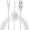 GE 42803 3 Outlet Extension Cord with On/Off Switch Perfect for Lamps, Holiday and Christmas Lights, 9 ft, White
