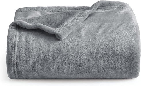 Bedsure Fleece Blankets Twin Size Grey - 300GSM Lightweight Plush Fuzzy Cozy Soft Twin Blanket for Bed, Sofa, Couch, Travel, Camping, 60x80 inches
