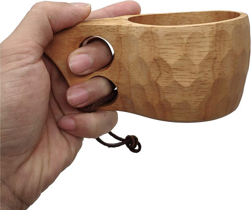 Nordic Style Handmade Finnish Kuksa Ancient Lapland Finland Style Wooden Cup (Armor)