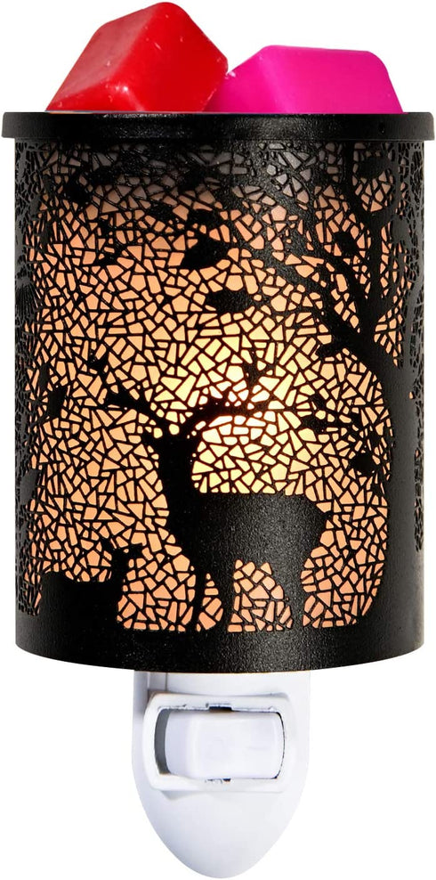 ASAWASA Metal Wall-Plug Wax Melt Warmer,Electric Wax Burner Melter Fragrance Warmer Night lamp,for Home Bedroom Kitchen Garage Gifts Décor Aromatherapy Yoga (Deer)