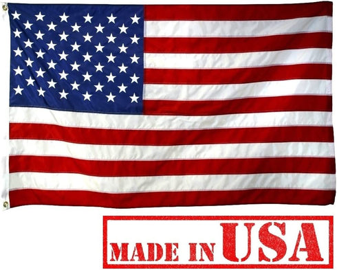 US Flag Factory - 2x3 FT US AMERICAN FLAG (Embroidered Stars & Sewn Stripes) Outdoor SolarMax Nylon Flag - Made in America - Premium Quality (2'x3')