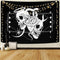 Skull Tapestry Skeleton Tapestry Gothic Tapestry Human Heart Tapestry Snake Moon Phase Tapestry Black and White Tapestry Wall Hanging for Room(59.1 x 82.7 inches)