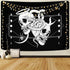 Skull Tapestry Skeleton Tapestry Gothic Tapestry Human Heart Tapestry Snake Moon Phase Tapestry Black and White Tapestry Wall Hanging for Room(59.1 x 82.7 inches)
