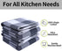 Homaxy 100% Cotton Waffle Weave Check Plaid Kitchen Towels, 13 x 28 Inches, Super Soft and Absorbent Dish Towels for Drying Dishes, 4-Pack, White & Dark Grey