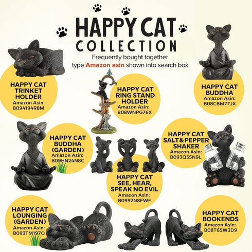 Whimsical Black Cat Vampire Dracula Figurine Cute Collectible - Happy Cat Collection - Halloween Decoration, Cat Lover Gifts for Women, Cute Cat Gifts, Cat Lover Gifts, Cat Desk Decoration