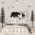 Nursery Wall Decals Forest Deers Wall Stickers Bears Pine Tree Wall Decals Mural Art Wallpaper for DIY Children Room Nursery Vinyl Removable Decals (Classic Style)