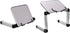 Mind Reader Collapsible Bookstand with Page Holders, Lap Desk with Adjustable Legs, Customizable Angles for Viewing, Working, Reading, Aluminum, White