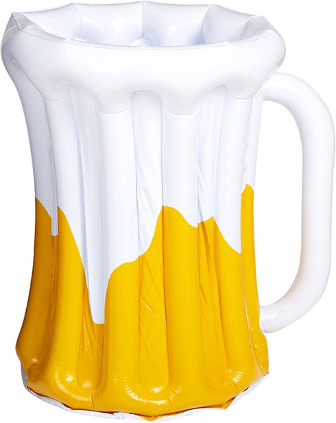 Beistle 57892 inflatable Beer Mug Cooler, 18 by 27-Inch,White/Gold