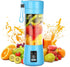 Gracejoful Portable Blender,Personal Blender,Smoothies Mini Jucier Cup USB Rechargeable and Personal Size Blender Shakes,380ml,Fruit Juice,Mixer, Blue