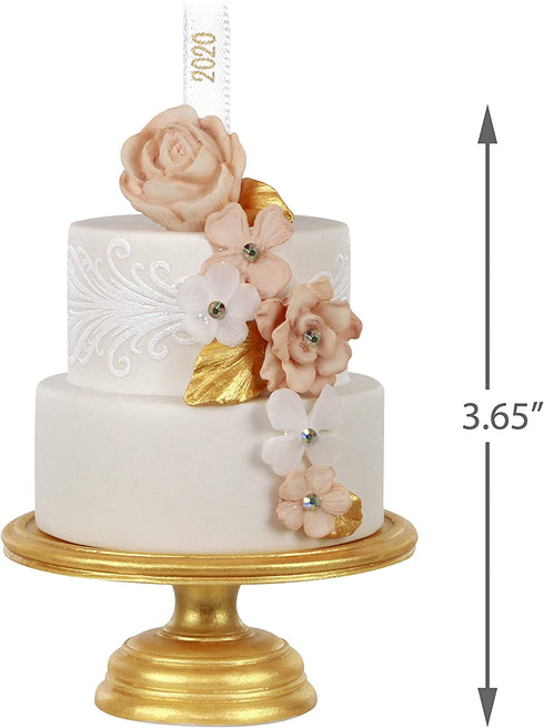 Hallmark Keepsake Christmas Ornament 2020 Year Dated A Slice of Love Wedding Cake Porcelain