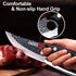 CACHIL Butcher Boning Knife Hand Forged Full Tang Kitchen Chef Meat Cleaver Knives with Sheath for Meat Cutting, BBQ, Camping, Outdoor (Black)