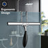 Shower Squeegee Set(12-Inch),Squeegee for Shower Glass Door,Stainless Steel Window Squeegee with Shower Door Hook and Adhesive Hook,for Glass Doors, Mirror,Bathroom, Window-Black