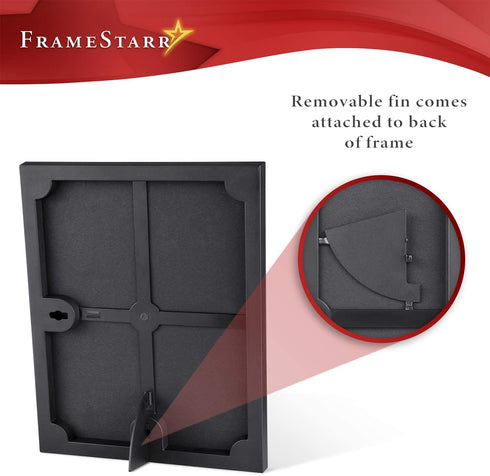 FrameStarr 8x10 Picture Frame Set (Black, 3 Pack), Front-Loading Contemporary Modern Style, Tabletop or Wall Mount, Harmony Collection
