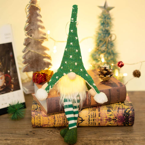 HELPLEX 5 Pack 14 inch Christmas Lucky Gnome Tomte Plush Elf Scandinavian Santa with Light, Irish Gnomes Plush Elf Doll Scandinavian Ornaments for Christmas Tree Home Garden Holiday Decorations Gift
