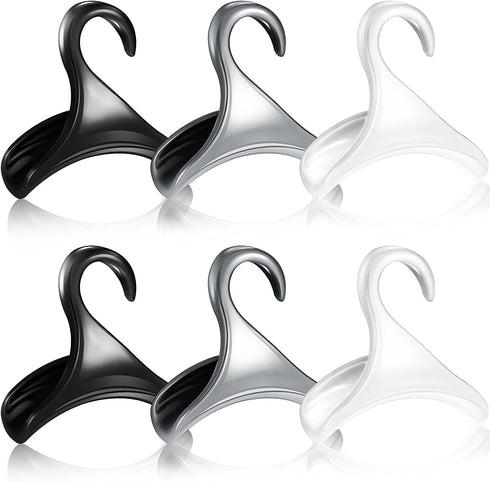 6 Packs Purse Hanger Hook Closet Organizer Handbag Rack Holder Plastic Purse Organizer for Closet Bag Hanger Exquisite Handbag Storage Hanging Tie Racks for Satchels Belt Scarf, Black, Grey and White