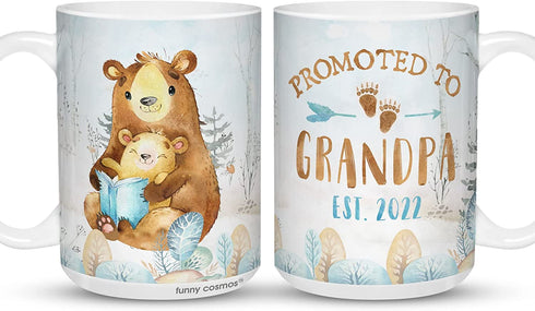 Promoted to Grandparents 2022 Coffee Mug, New Grandma Grandpa, Ets 2022 Gift for New Grandparents (15 Oz)