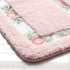 UKELER Luxurious Soft Floral Non-Slip Toilet Contour Rug, Contour Bath Rug, Soft Shaggy U-Shaped Toilet Floor Mat for Bathroom 20-By-20 Inch, Pink