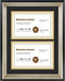 Space Art Deco, 11x14 Picture Frame with 2 Opening for Two 5.5x8.5 Business Licenses with Mat or 11x14 Frame Without Mat.Wall Display Horizontal or Vertical, High Definition Glass (Black with Silver Beveled Design)