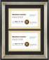 Space Art Deco, 11x14 Picture Frame with 2 Opening for Two 5.5x8.5 Business Licenses with Mat or 11x14 Frame Without Mat.Wall Display Horizontal or Vertical, High Definition Glass (Black with Silver Beveled Design)