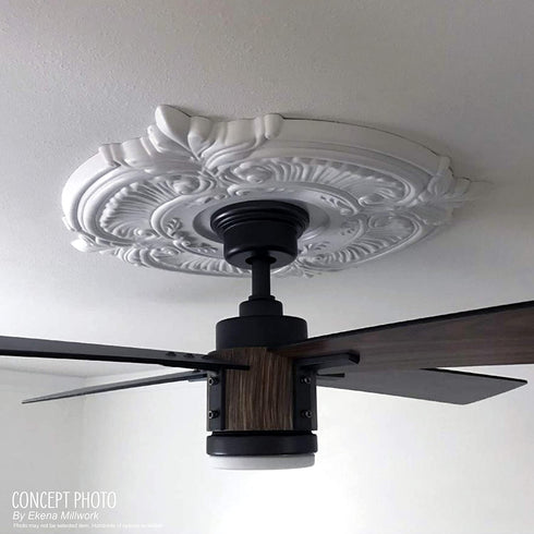 Ekena Millwork CMP22AT Attica PVC Thermoformed Ceiilng Medallions, 22"OD x 3 1/2"ID x 1"P (Fits Canopies up to 7 3/4"), Unfinished