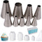 Kasmoire 9 Pcs Round Piping Tip ,Macaron Piping Tip ,Cake and Cookie Decorating Plain Tube Set