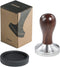 51mm Coffee Tamper Espresso Press with Tamper Mat 304 Stainless Steel Flat Base Wooden Handle for Coffee Grounds Barista Espresso Machines Accessory