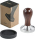 51mm Coffee Tamper Espresso Press with Tamper Mat 304 Stainless Steel Flat Base Wooden Handle for Coffee Grounds Barista Espresso Machines Accessory