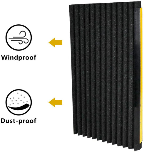 LBG Products Window Air Conditioner Foam Insulation Panels,AC Side Insulating Panel Kit,2 Pack,Black, 17in High x 9in Wide x 7/8in Thick