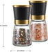 Gold Salt and Pepper Grinder Set Stainless steel Salt and Pepper Shaker Set Gold Ceramic Adjustable Coarseness Spice Grinder Black Peppercorn Sea Salt Mill Home Kitchen Gift