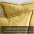 GIGIZAZA Gold Velvet Decorative Throw Pillow Covers, 20x20 Square Couch Sofa Pillow Covers,Set of 2 Square Cushion Covers