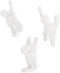 Umbra Buddy Decorative Wall Mounted Hooks for Hanging Coats, Scarves, Bags, Purses, Backpacks, Towels and More, Set of 3, White, 3 Count