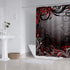 ZXMBF Red and Black Shower Curtain Mystic Magical Forest Modern Inspired Floral Swirls Leaves Bath Curtain Waterproof Fabric Bathroom Decor 72x72 Inch Plastic Hooks 12 PCS