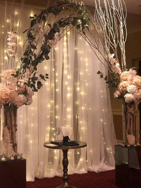White Sheer Backdrop Curtains Tulle Backdrop Curtain for Parties Wedding Baby Shower Bridal Shower Birthday Party Photo Background Decorations 10 ft X 8 ft