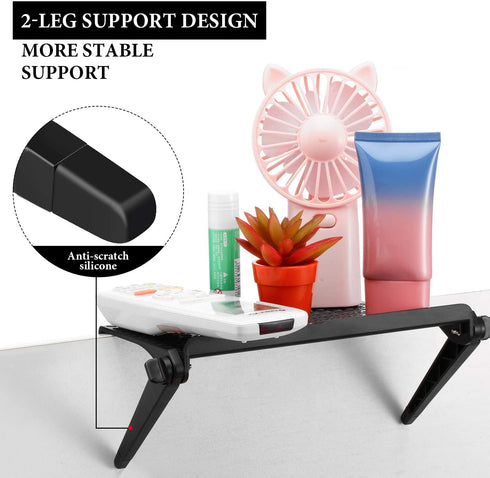 2 Pieces TV Top Shelf Screen Shelf Adjustable Monitor Top Shelf TV Top Storage Bracket Computer Screen Shelf for Cellphone Stand, Media Boxes, Game Console, Router and Home (Black, 11.8 x 4.7 Inch)