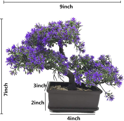 Fycooler Artificial Bonsai Tree-Fake Plant in Pot Artificial Plants,Faux Bonsai Japanese Pine Bonsai Artificial Plants for Home Decor Indoor,Office/Windowsill/Yard,Desktop Display, Zen Garden Décor